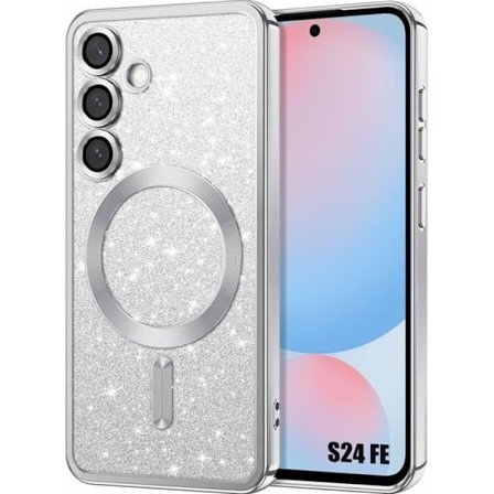 Beskyttelsesskal - Booling - til Samsung Galaxy S24 FE - Blødt silikone - Kamerabeskyttelse - Sølv