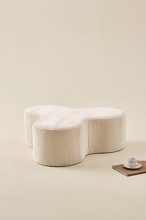 Jotex - Sittpuff 99x81 Cm Chenille - Plywood - Polyester Naturvit MINTAKA - Köp Sittpuffar hos Jotex