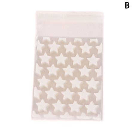 50 stk gjennomsiktig plast stjerne smykker selvklebende pose gave P