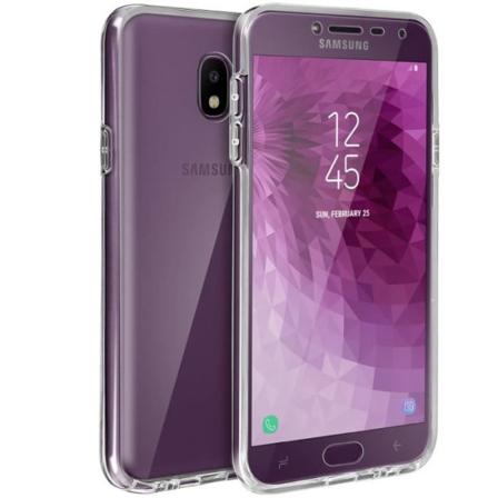 Etui til Samsung Galaxy J4 Protection Silikone + gennemsigtig polykarbonat bagside