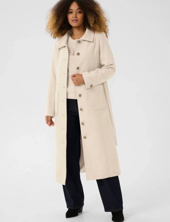 Cream Crclara Long Coat - Cream - 40