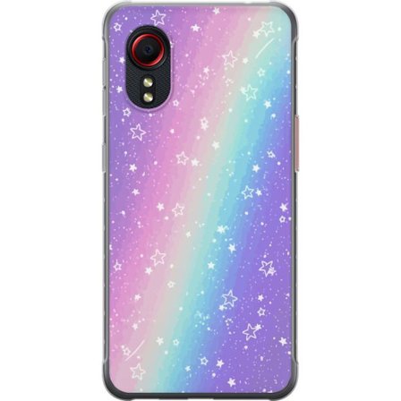 Yhteensopiva Puhelinkuori Samsung Galaxy Xcover 5 Sateenkaaren värisellä pastellitaustalla on valkoisia tähtiä ja kimaltelevia pisteitä pehmeässä siir