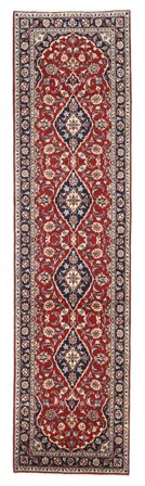 Keshan Fine Vloerkleed Oosters Tapijtloper Rood/Donkerrood (Wol, Perzië/Iran)