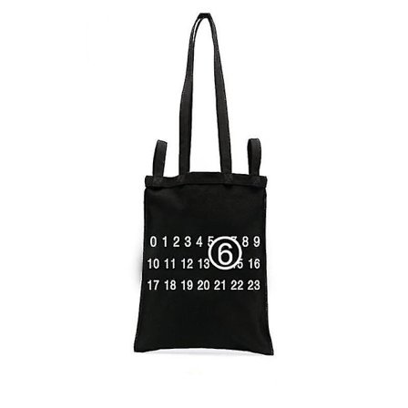Lerretsveske Konsist Stil Lerretsveske Svart Trykk Skulderpose Handlepose Tote Bag