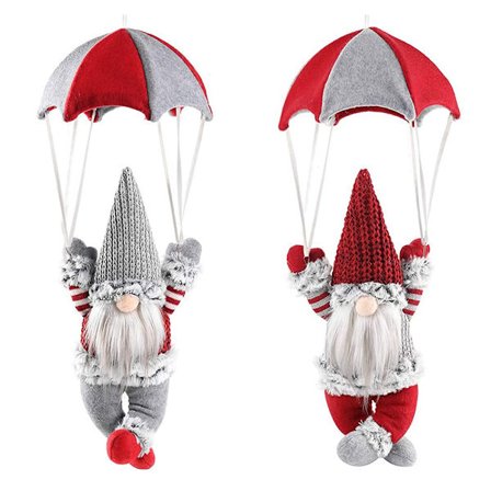 /#/Paket Svenska Julparachut Parachut med Plysch Tomtar Häng/#/