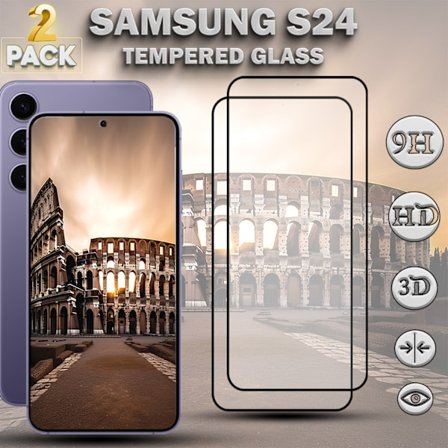 2-Pack SAMSUNG S24 Näytönsuoja - Karkaistu Lasi 9H - Super laatu 3D