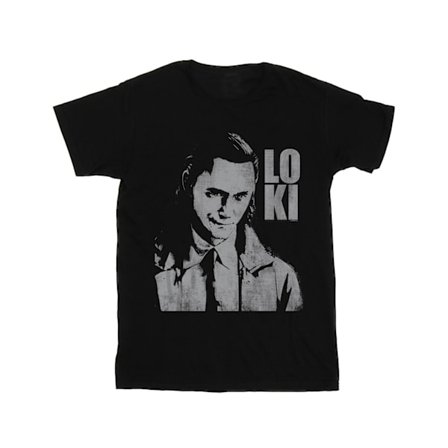Marvel Dam/Damer Loki Head Poster Bomull Boyfriend T-Shirt