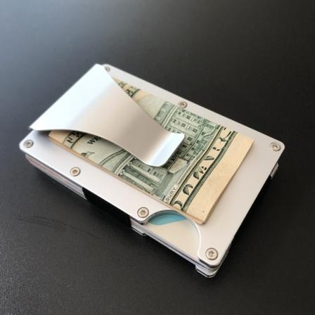 RFID-blokkerende minimalistisk kredittkortholder - Smart Clip Aluminium Metall Rig