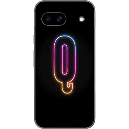 Kompatibelt Mobildeksel til Google Google Pixel 8a Minimalistisk neonbokstav Q i skinnende farger mot mørk bakgrunn