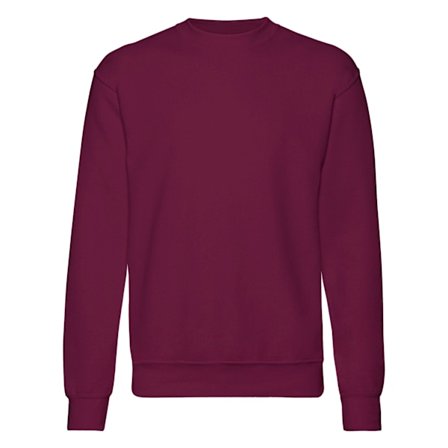 Fruit Of The Loom Herr Set-In Belcoro Garn Sweatshirt L Vinröd