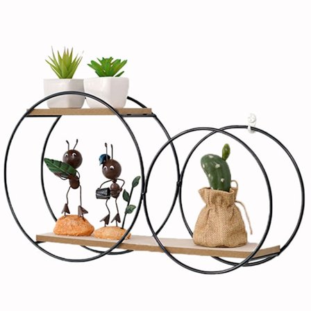 Förvaringshylla, dekoration, hängande, moderna flytande hyllor, moderna vägghyllor, metallhyllor, flytande hylla, smidesjärn och träbokhylla svart