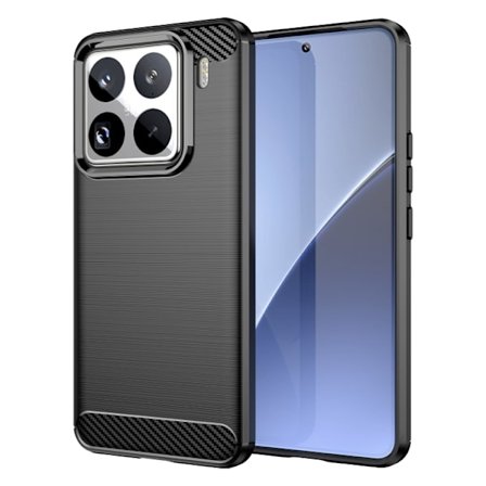Xiaomi 15 Pro - TPU fodral med Kolfiberborstad Yta