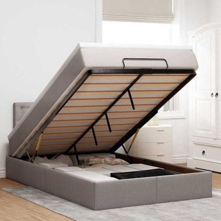 Maison Exclusive - Ottoman sengestel med taupe madras 120x200 cm stof