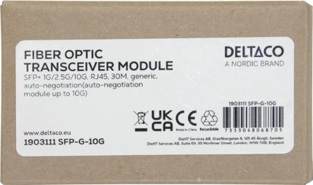 Deltaco SFP+ 1G/2.5G/10G, RJ45, 30M, Generic