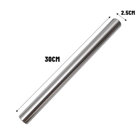 Rustfritt stål kjevle baking brød deig rulle non-stick bakeverktøy matlaging pizza kake rett kjevle kjøkkenredskaper (FMY)