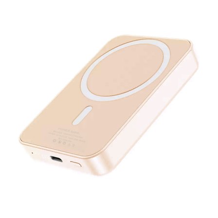 Powerbank Magnetisk med Trådlös Laddning 10000 mAh - Rosa