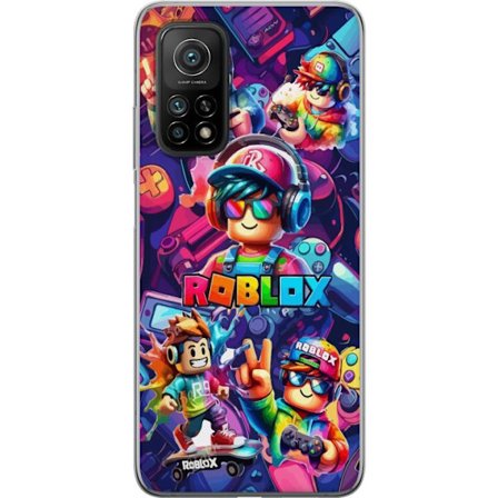 Kompatibel Mobilcover til Xiaomi Xiaomi Mi 10T Pro 5G Farverig Roblox gaming gruppe med hovedtelefoner, controllere og neonfarver perfekt til børn og