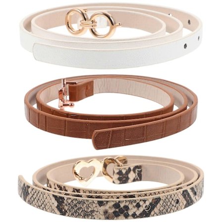 3 stk. Taljebælter Kjolebælter Stjerne Spænde Bælter Tynde Taljebælter Jeans Bælter Hjerte Spænde Bælter