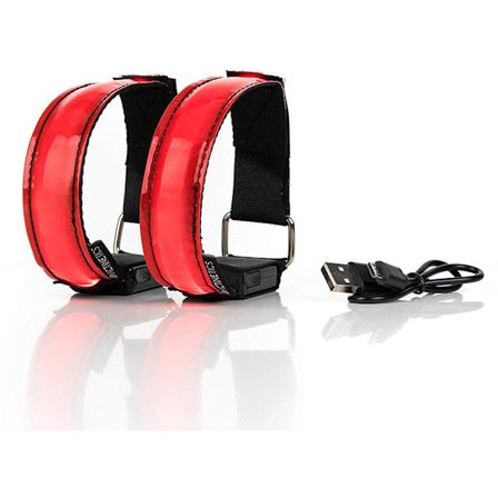 ING LED Løpearmbånd, Belyst Armbånd, Sikkerhetsarmbånd med Nattsyn, Egnet for nattarbeid, løping, sykling og ulike idretter