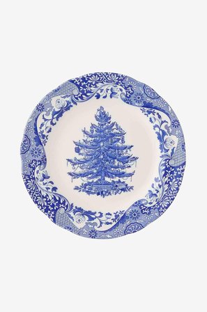 Spode - Plate 27cm Blue Italian Christmas Tree - Blå - Tallerkener - Fra Homeroom
