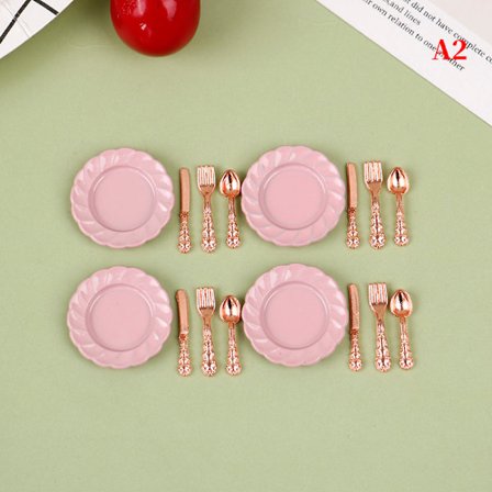 1:12 Dukkehus Miniatyrer servise Gaffelskje tallerkensett