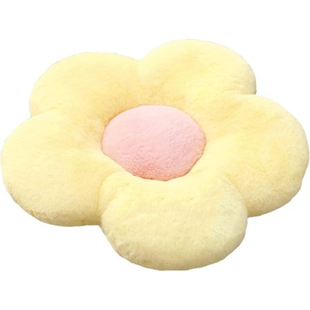 Blomsterkudde, Normal kudde, Bilkudde, Stolskudde, Dekorativ kudde (50 x 50 cm, Gul)