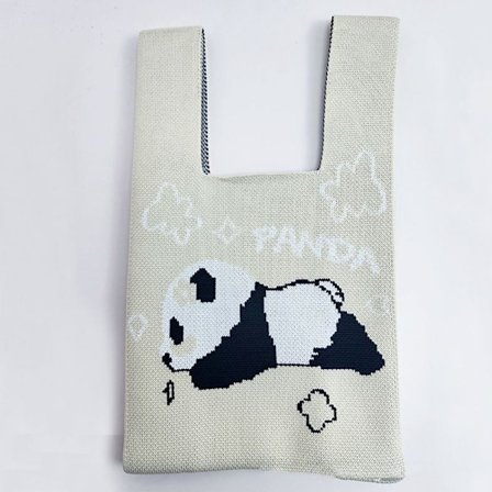 Neulottu käsilaukku solmittu rannekoru BEIGE beige_YF