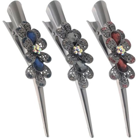 Sæt med 3 store hårklemmer i metallegering til kvinder og piger - Stærke hårnåle med godt greb, skridsikre