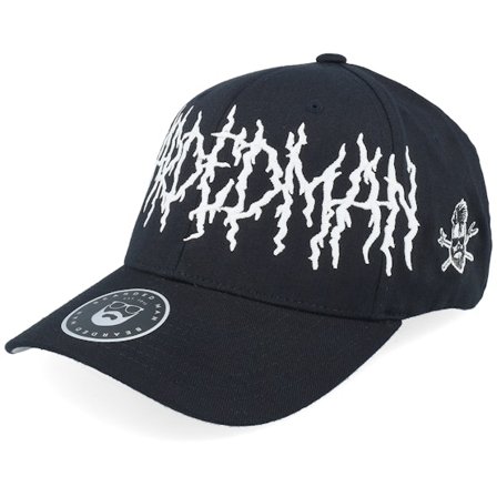 Bearded Man - Sort flexfit Kasket - Big Death Metal Logo Wooly Combed Black Flexfit @ Hatstore