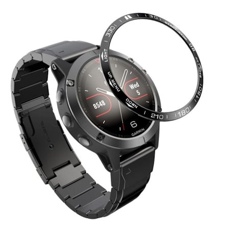 Garmin Fenix 3 /3 HR cool rustfrit stål bezel - Sort / Hvid