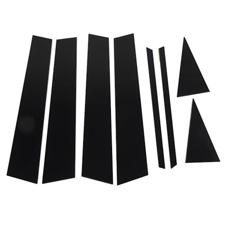 8 stk. Ydre Vindue Søjle Dæksel Glans Sort B Søjle Sticker Vindue Formning Dør Trim til Bil