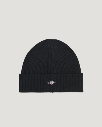 GANT SHIELD WOOL BEANIE Zwart Mutsen Jongens - Kids Brand Store