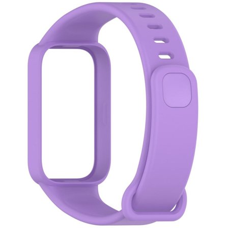 Silikonearmbånd med etui Xiaomi Smart Band 9 Active / Redmi Band 3 Smartwatch udskiftningsrem - Lilla