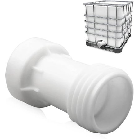 IBC-tanktilbehør, IBC-adapter S60 x 6 forlengelsesdistanse 60 mm ventil tank 1000 l plast rett grov gjenge S60 x 6 C-tilbehør