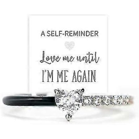 Fast Me Until I'm Me Again Hjärtformad emaljring S925 Silverringar Själv kärleksring Smycken (FMY)