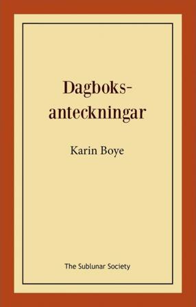 Dagboksanteckningar - Bok av Karin Boye - Häfte