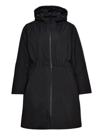 Cawilla, L/S, Coat Outerwear Parka Coats Svart Zizzi*Betinget Tilbud