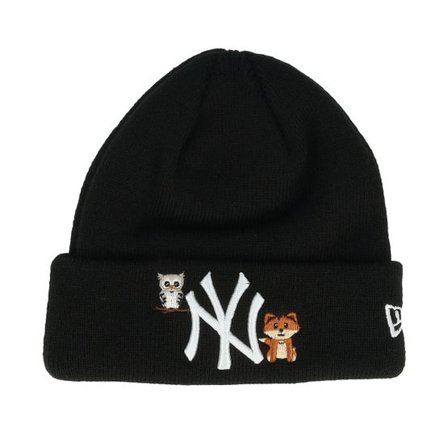 New Era - Svart cuff Beanie - Kids New York Yankees Icon Black Cuff @ Hatstore