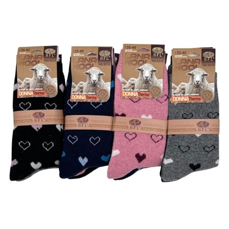 Ullsokker 12-pakning, DAME - Størrelse 35-40 flerfarget