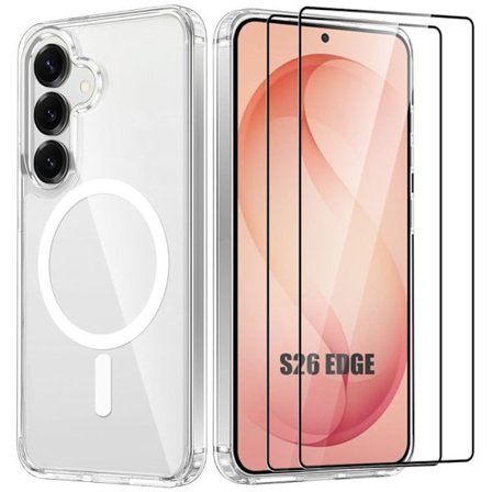 Magnetskal - BOOLING - til Samsung Galaxy S26 Edge - Stødabsorberende Anti-Rids - 2 Tempereret Glas