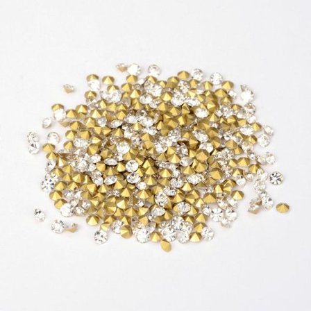 C:a 1440 Vita koniska Swarovski för inlägg Ø 1,35-1,40 mm.