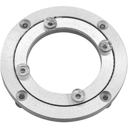 ING Vridskiva i aluminiumlegering, kraftig roterande vridskiva Lazy Susan, roterande lager, runt matbord, slät vridplatta, 4 fot