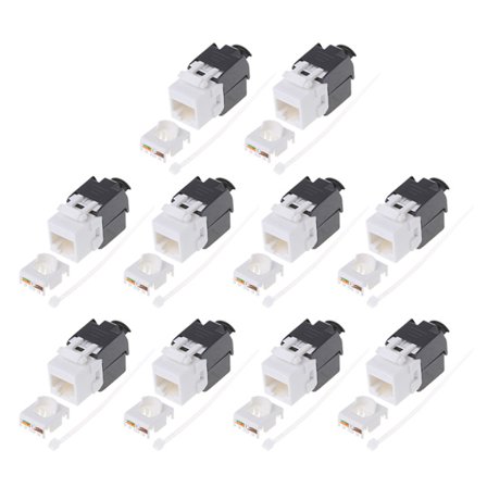 Gigabit Ethernet RJ45 CAT6 Keystone-stik Værktøjsfri netværksmoduler Kabeltilslutningspakke 10 STK