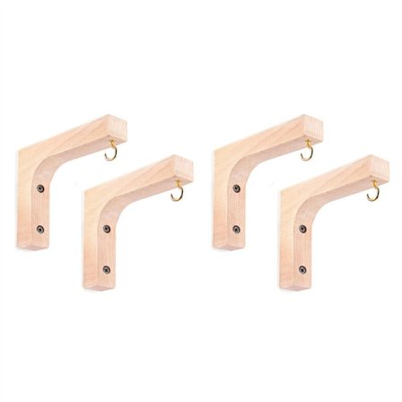 4 stk. ophængningskrog til planter, indendørs planteophæng, træophængningskrog til indendørs blomsterkurve, pottelanterner, planteholder