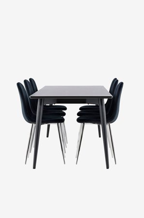 Venture Home - Ellis-spisebord med Polar-spisebordsstol - Sølvfarvet - Spisegrupper - Fra Homeroom