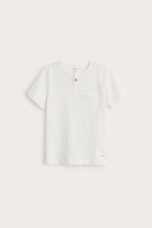 Newbie | T-shirt med bröstficka | Offwhite