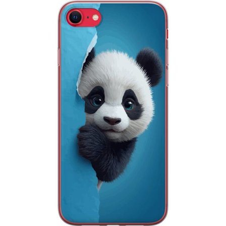 Yhteensopiva Puhelinkuori Apple Apple iPhone 7 Söpö panda, joka kurkistaa paperin läpi pehmeässä 3D-kuvituksessa