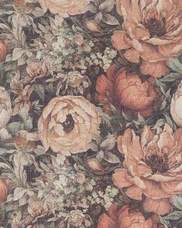 Kappe metervare Peonies Multi