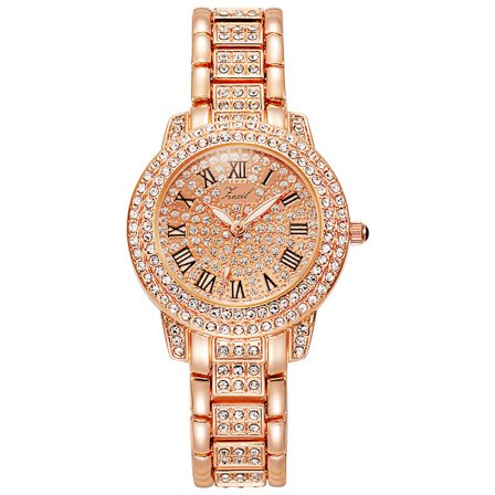 Ny damklocka diamant stålband vattentät damklocka