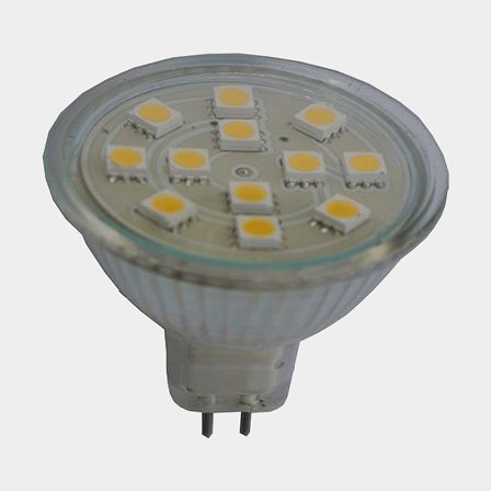 LED GU5,3/MR16 10-30V 12 dioder